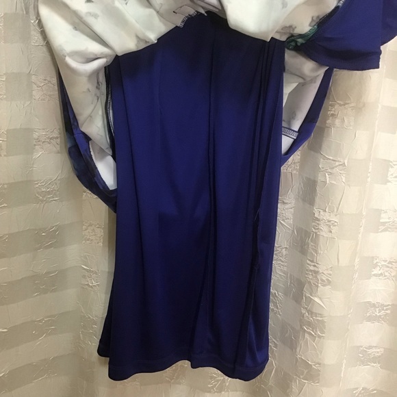 Vince Camuto Blue Green Black Floral Print Sleeveless Fit & Flare Dress, Size 10 - Picture 10 of 12